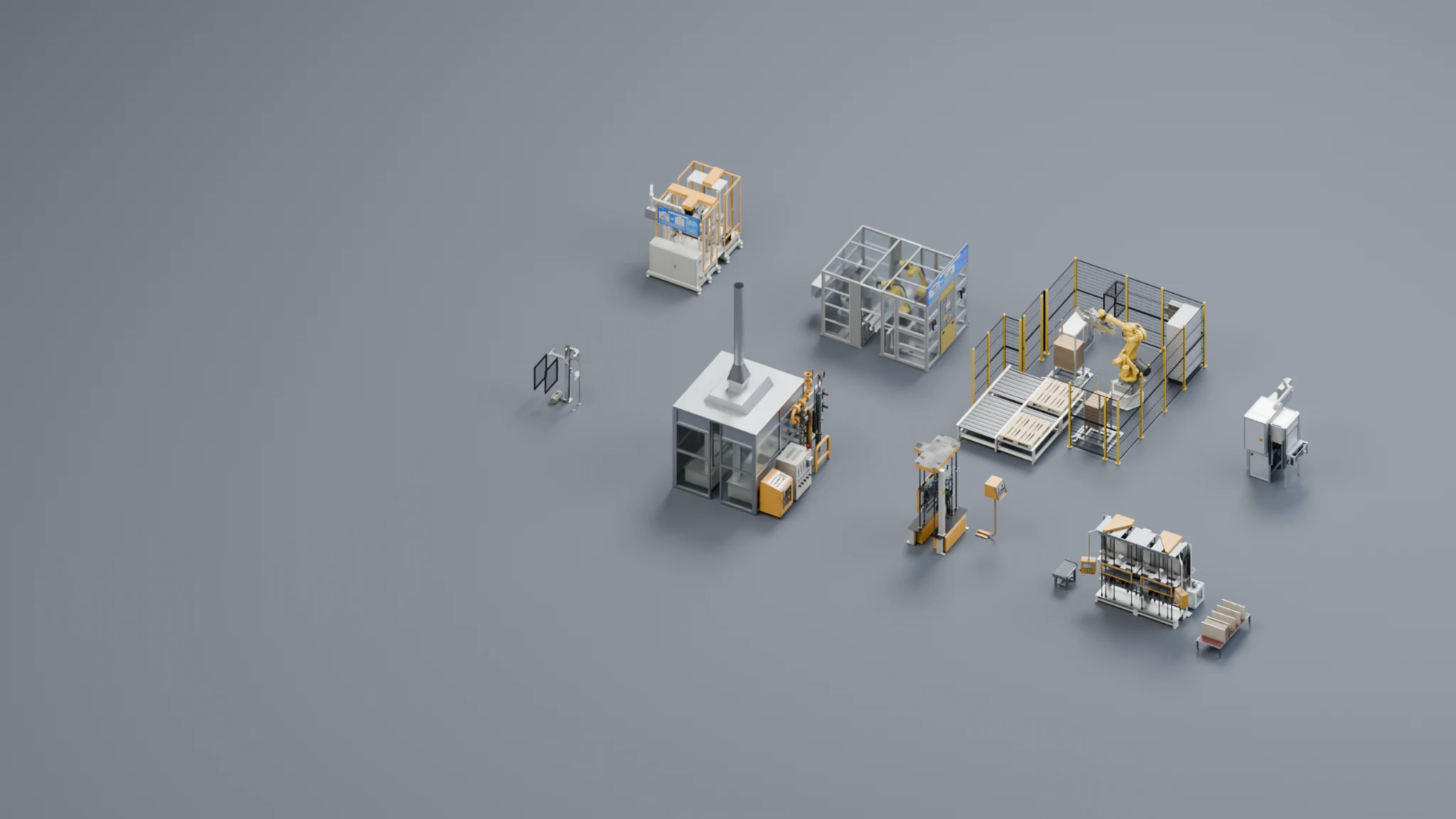Industrial Equipment Collection — photo-referenced 3D models of manufacturing machinery for the Arçelik Digital Twin