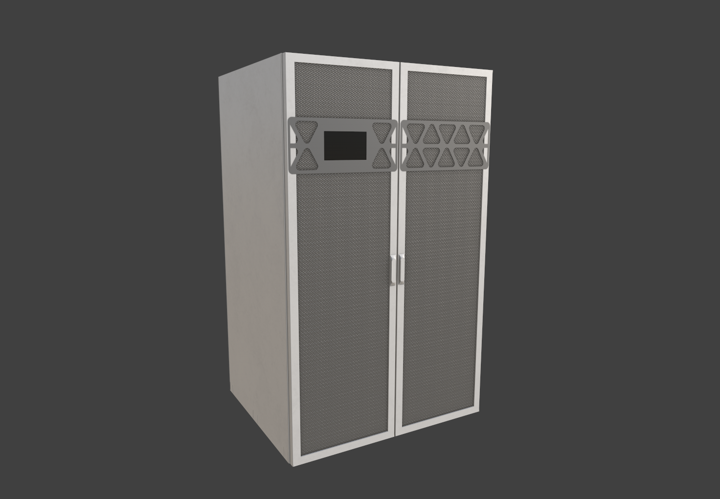 Dual-door server cabinet / perforated front details