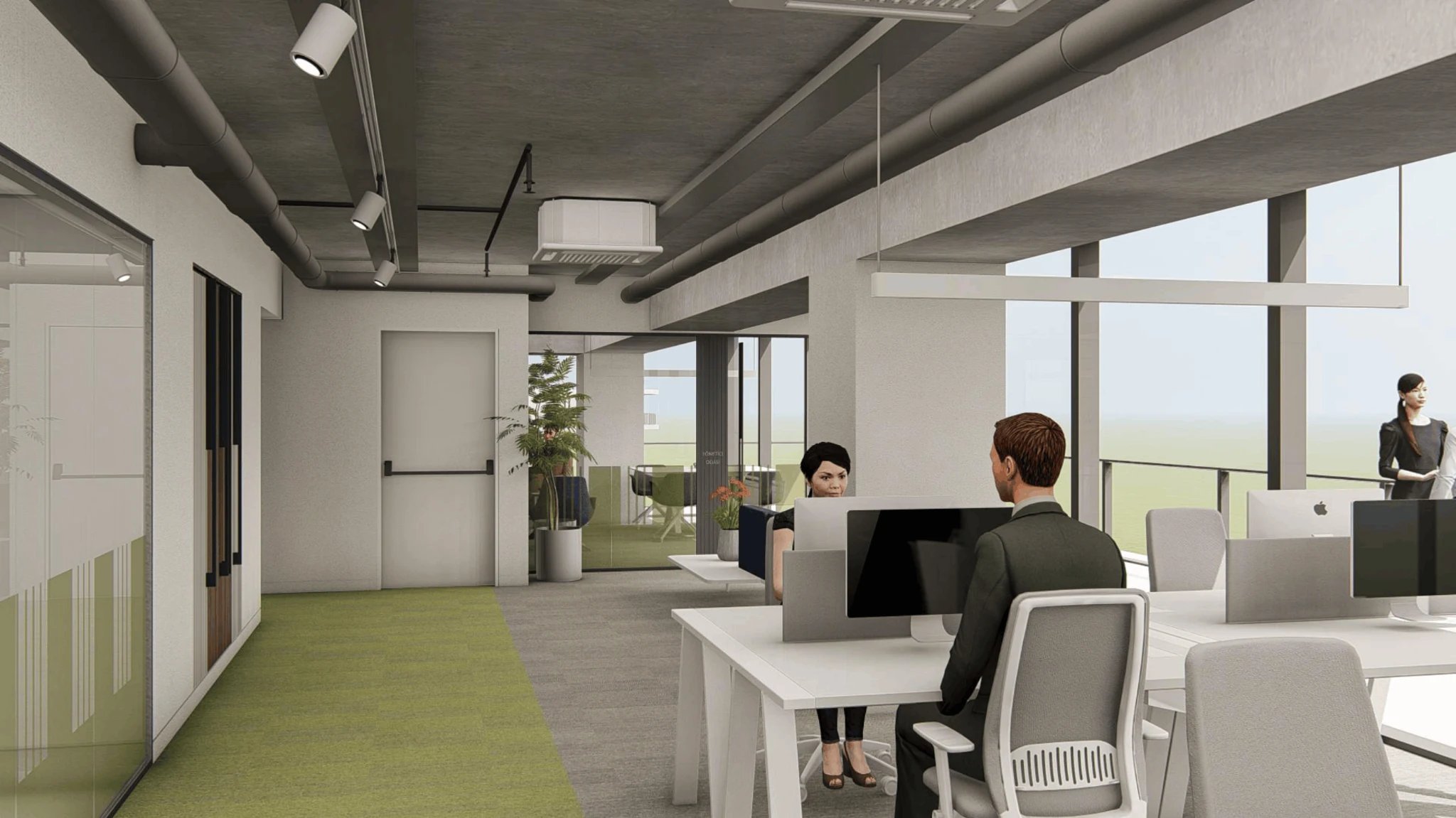 Office desks / glazing and daylight