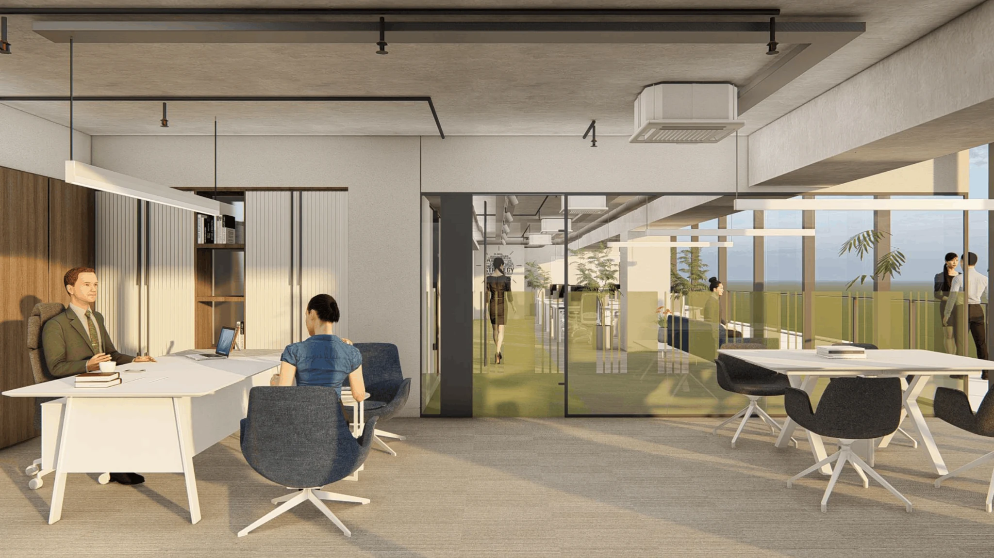 Private office / through-glass spatial view