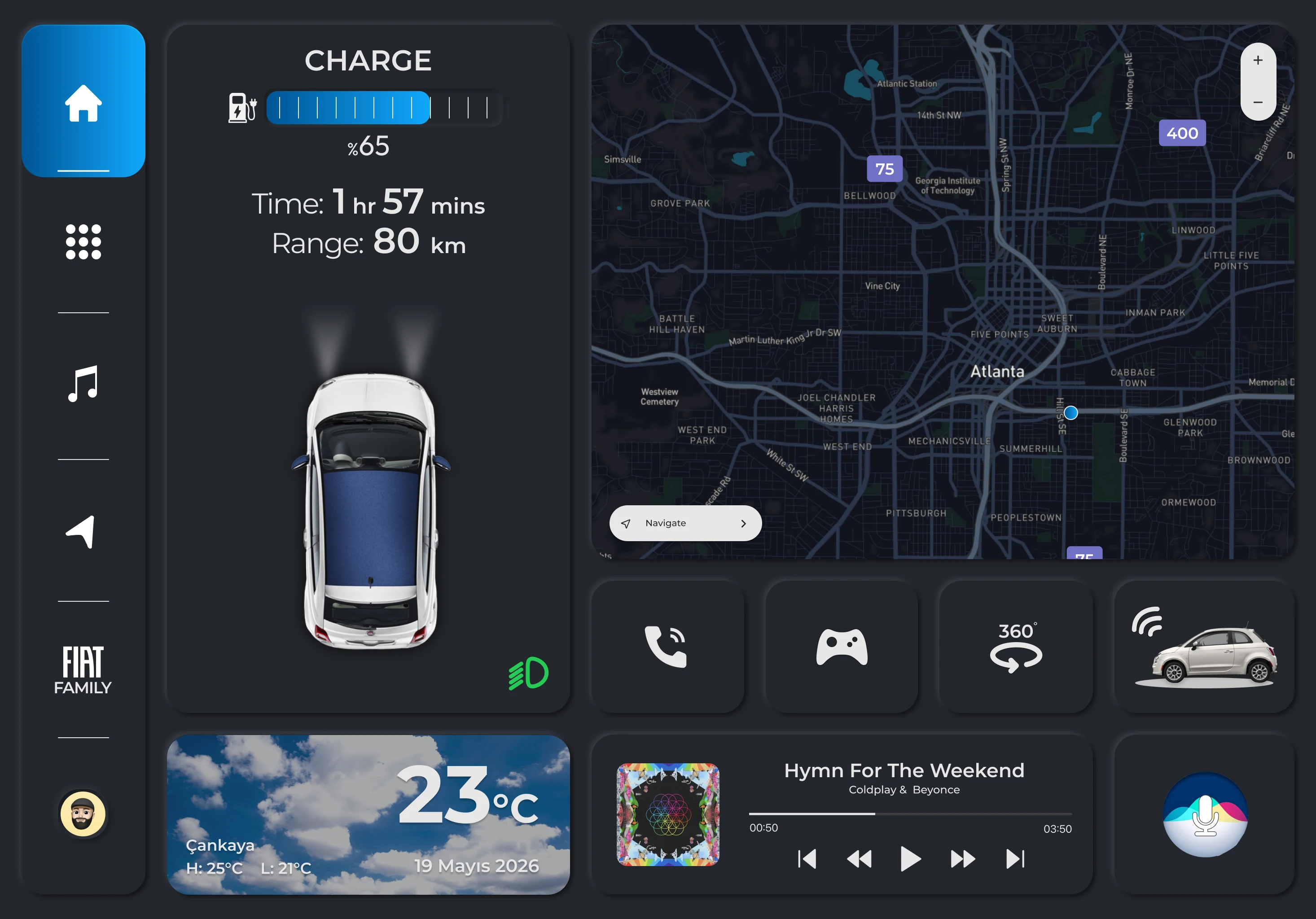 Head unit · home screen