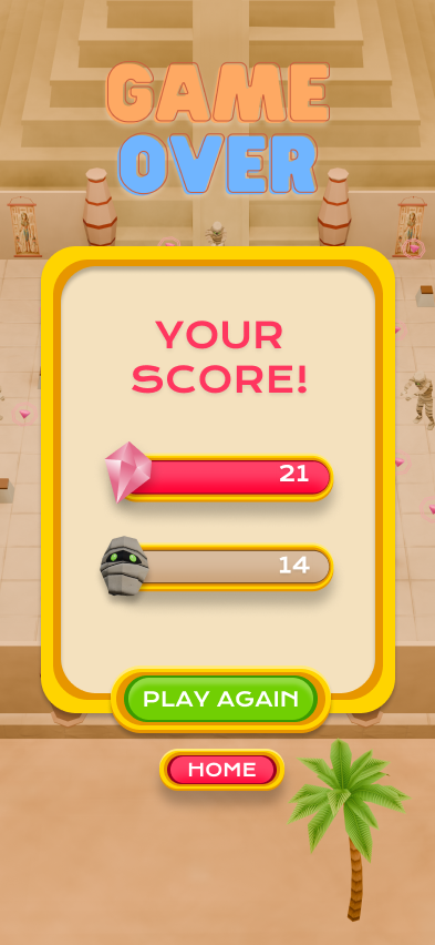 Game-over screen