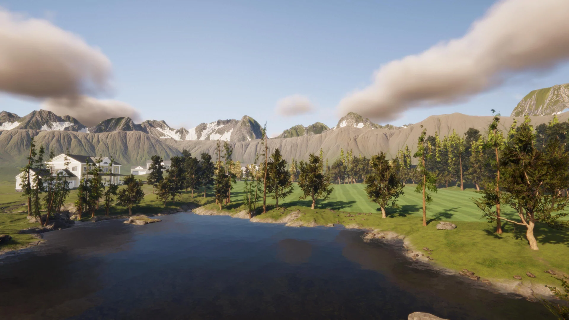 Water and mountain backdrop