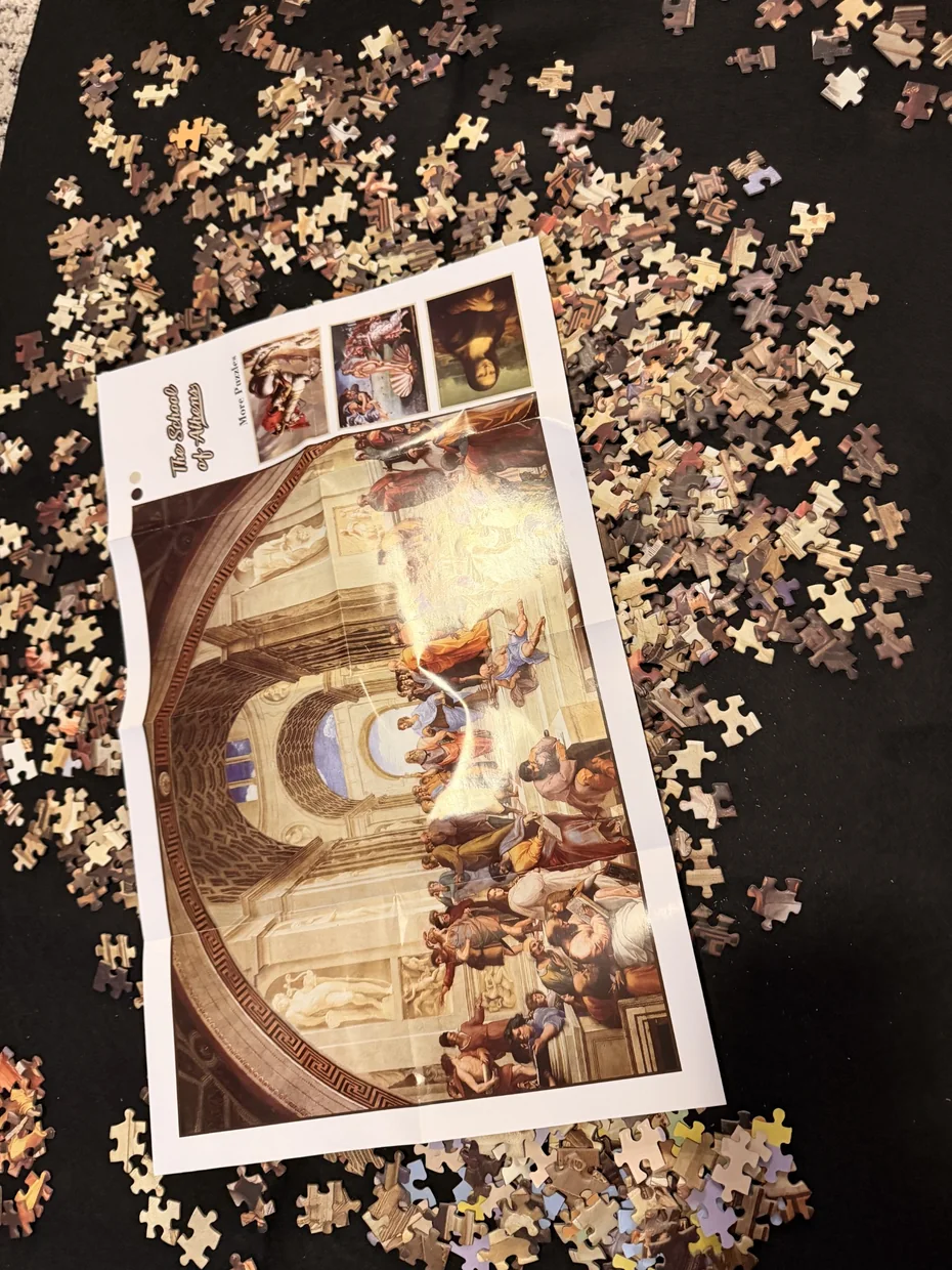 Renaissance art jigsaw puzzle in progress